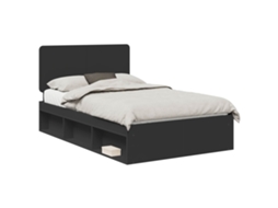 Estrutura da Cama Preto 135x190 cm Madeira de Pinheiro Sólida MAISON EXCLUSIVE