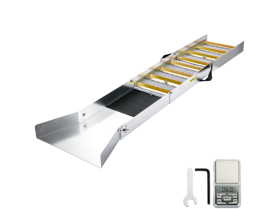 Caixa de Eclusa Dobrável de Liga de Alumínio VEVOR Caixas de Eclusa Compactas de 50Inch para Ouro Equipamento Leve de Eclusa de Ouro