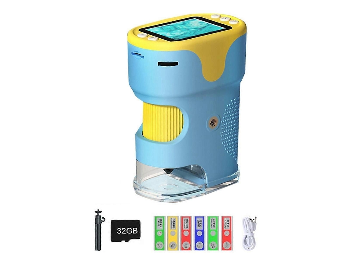 Microscópio Digital Portátil Para Crianças Com Tela Hd De 2 Polegadas, Ampliação De 200-1000x, Educacional.