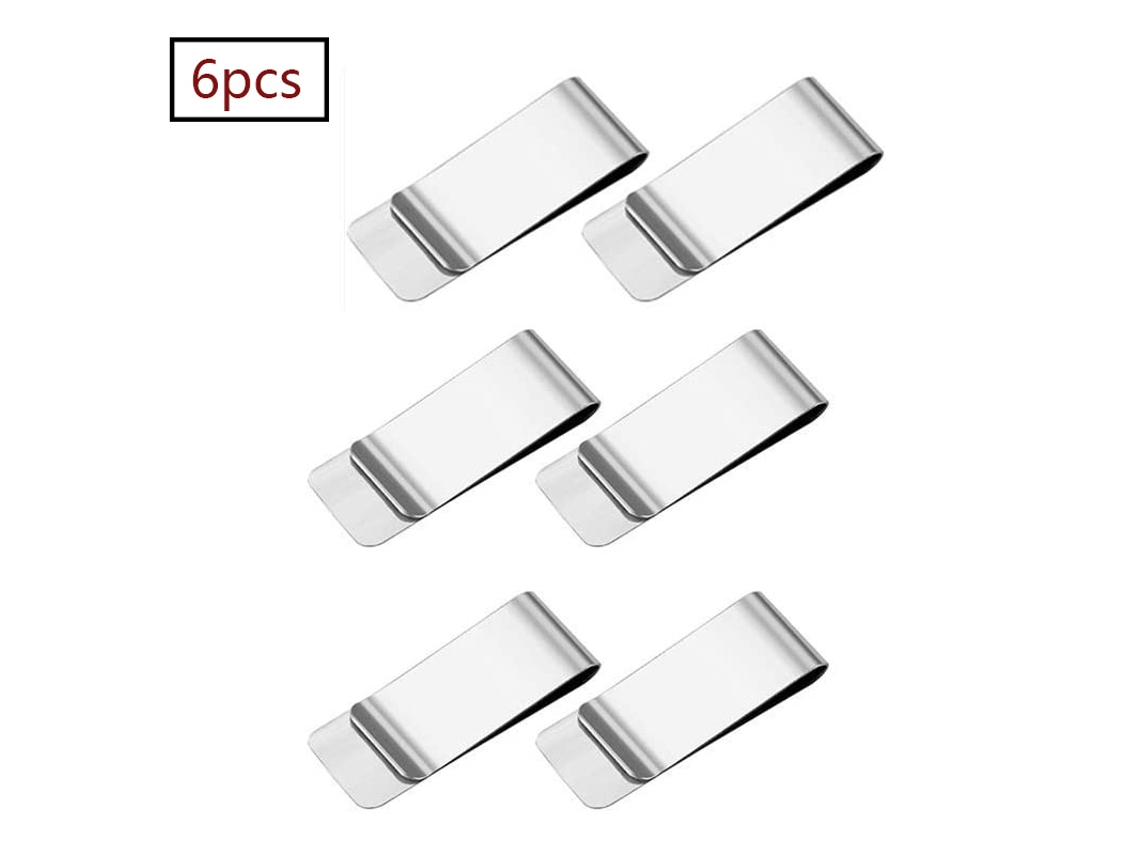 MEOIRUERY Prendedor De Dinheiro De Aço Inoxidável Com Visual Elegante E Luxuoso, Carteira Fina Para Homens, Pacote Com 6 Porta Cartões De Crédito Superfino, Des