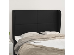 Cabecero con Alas de Piel Sintética 147x23x118/128 Cm Negro