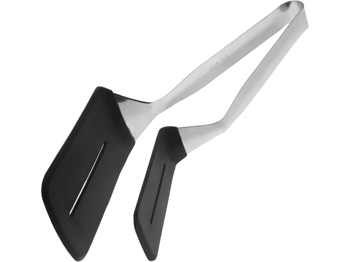 Pinça De Cozinha Multifuncional Em Aço Inoxidável Com Ponta Silicone Para Carnes, Peixes, Churrascos, Camping E