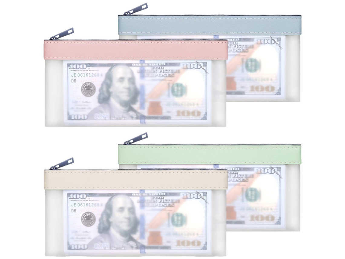 Bolsa De Dinheiro Tpu 21×11cm Espessura 0,6mm, Bolsa Transparente Com Borda Pu Para Organização De Notas