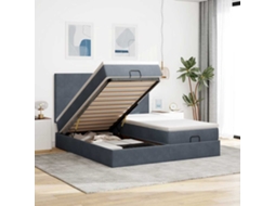 Vidaxl Estrutura Cama Otomana Colchões 180x200 Cm Cinzento Escuro
