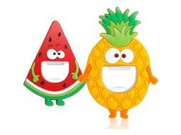 2 Unidades De Abridor Garrafas Magnético Para Geladeira, Em Metal E Silicone