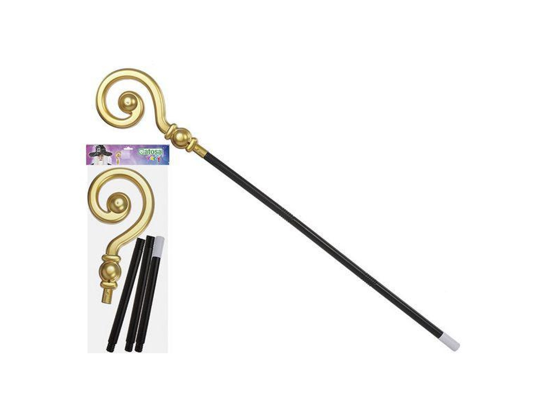 Bengala Destacável Atosa - Preto E Dourado - 127 Cm