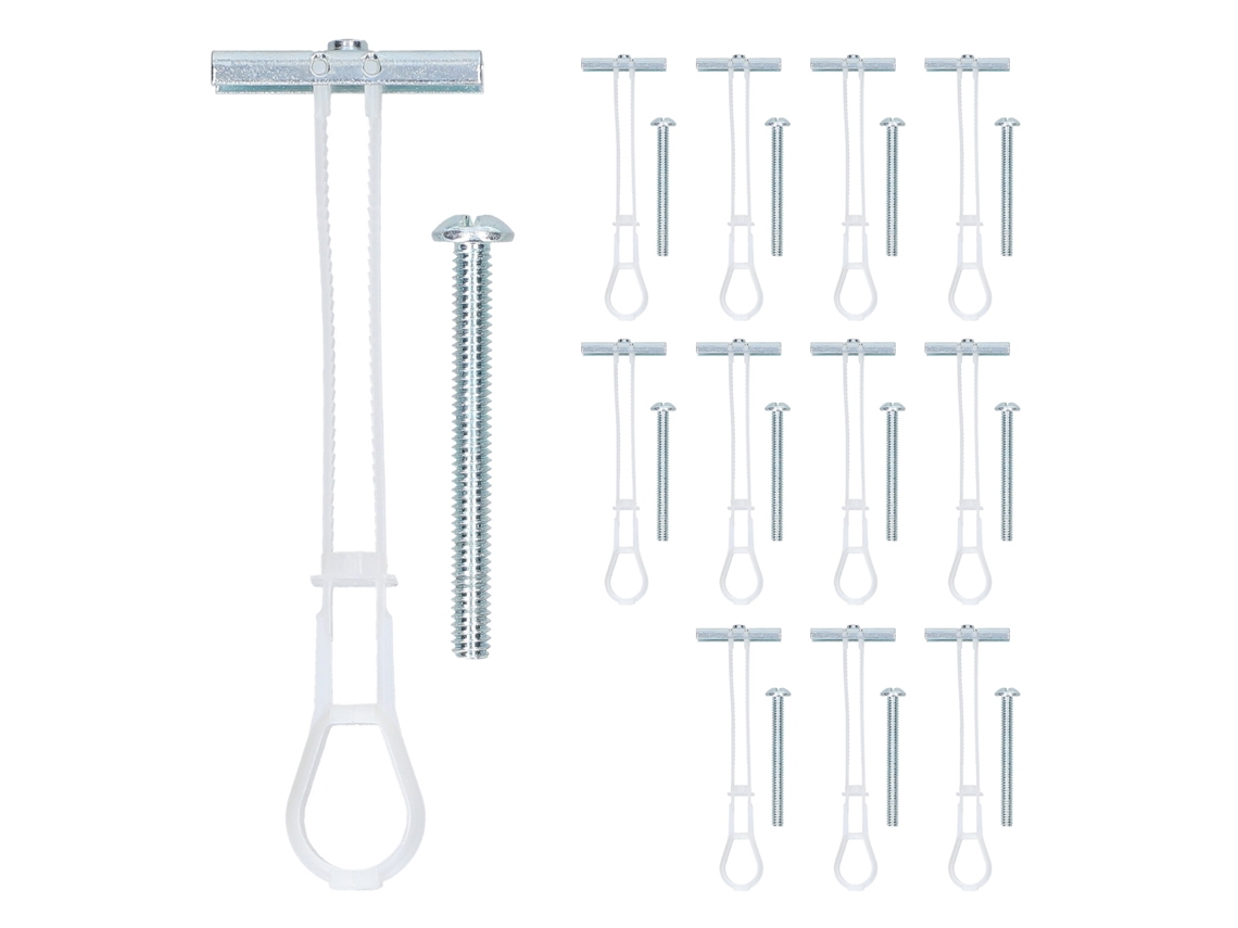 Kit de Âncoras de Parede Flip Toggle para Drywall com Instalação Rápida e Fácil, Ajustável e Resistente