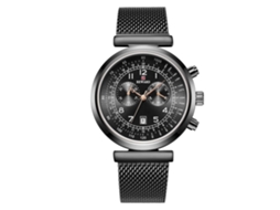Reloj De Cuarzo Para Hombre Con Correa De Malla De Acero Estilo Casual Y Negocio