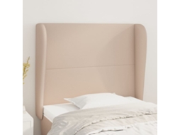Vidaxl Cabeceira Cama C/ Abas Couro Artif. 93x23x118/128 Cm Cappuccino