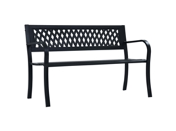 Banco de jardim VIDAXL Preto Metal (125x53x77 cm)