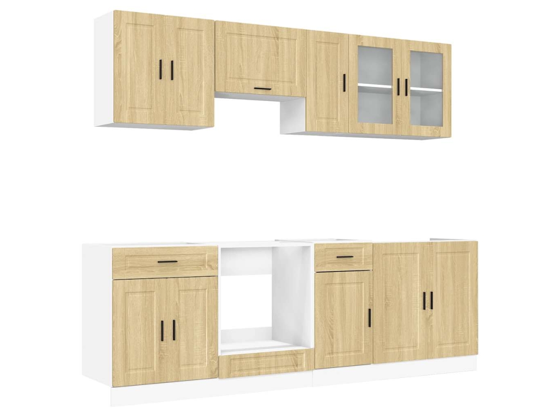 Kitchen Cabinet Set, Kitchen Cabinet Sets Vidaxl Marrom Madeira Processada (n/a)