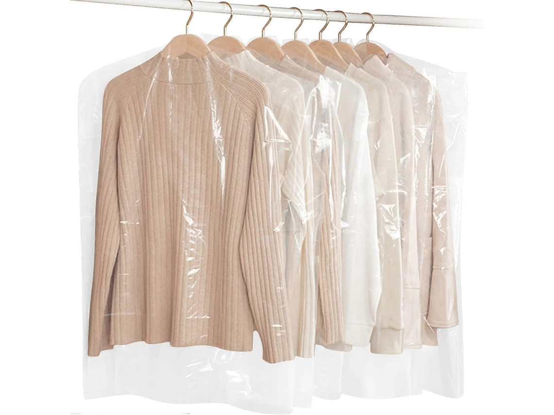 Sacos para roupas (pacote com 30 unidades, semi-tamanho, transparentes), para vestidos, ternos e jaquetas (60 x 90 cm) Slowmoose