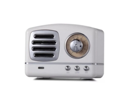 Coluna Bluetooth Retrô Rádio Inovador Retro Portátil Mini Sem Fio Branco