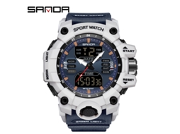 Relógio Esportivo Multifuncional Moderno e Estiloso com Acabamento Luminoso. MDUG (branco e Azul Masculino)