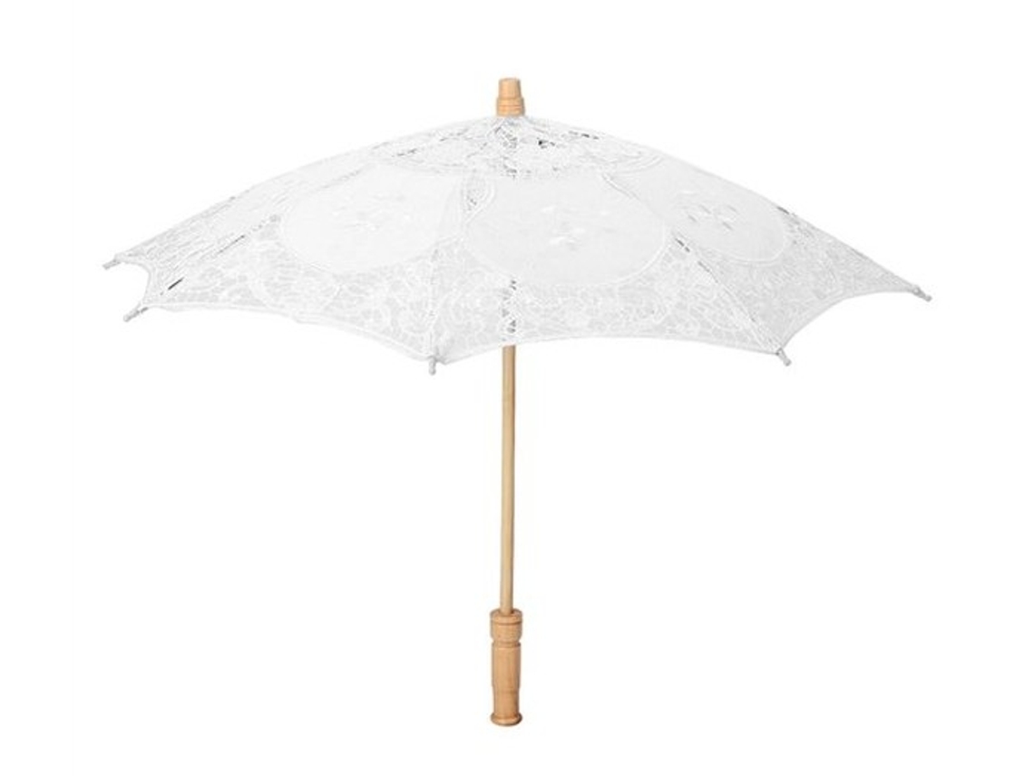 Projeto de guarda-chuva elegante - Textura de linho - Feito à mão - Manivela de madeira - Decoração de casamento - Requisitos fotográficos - Guarda-chuv