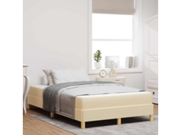 Vidaxl Cama Box Com Colchão Creme 120 X 190 Cm Tecido