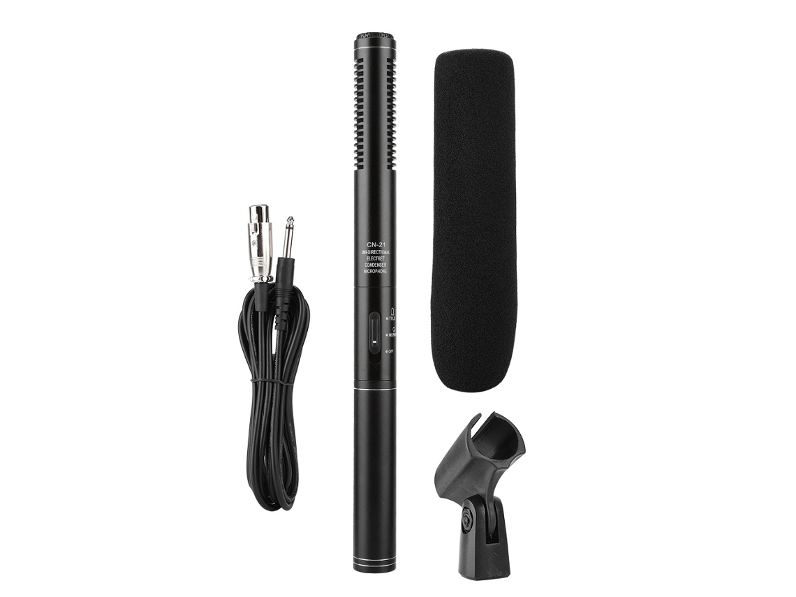 Kit Microfone Para Câmera De Vídeo, Gravação E Fotografia, Com Fone Para Celular E Câmera (27,5 Cm)