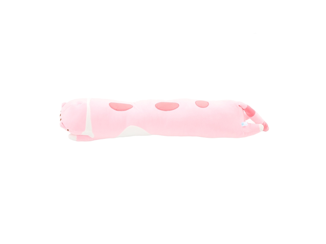 Mali travesseiro Corporal Gato Pelúcia Macio 90cm Rosa para Dormir Abraçar Presente