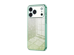 Capa Para Iphone 17 Pro - Glitter Degradê - Acabamento Eletroplaqueado