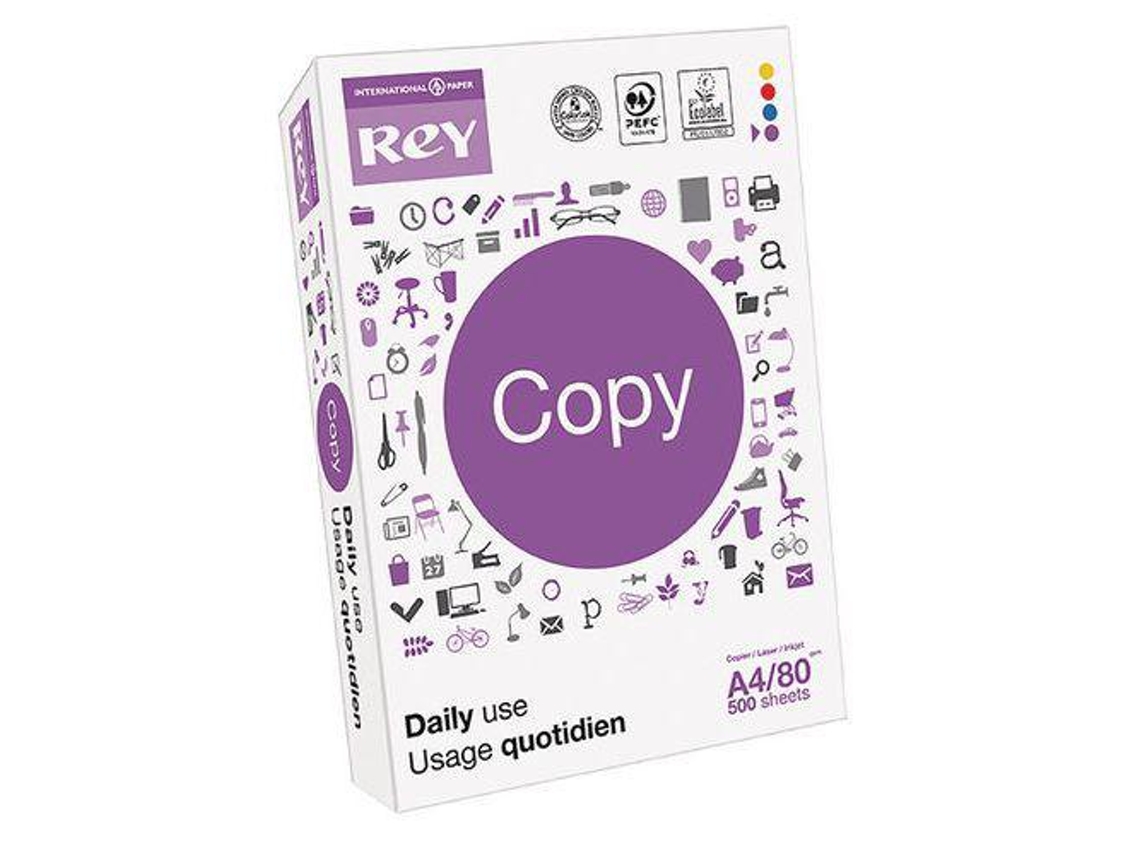Papel Fotocopia A4 80 g Rey Copy Paper 1x500 Folhas