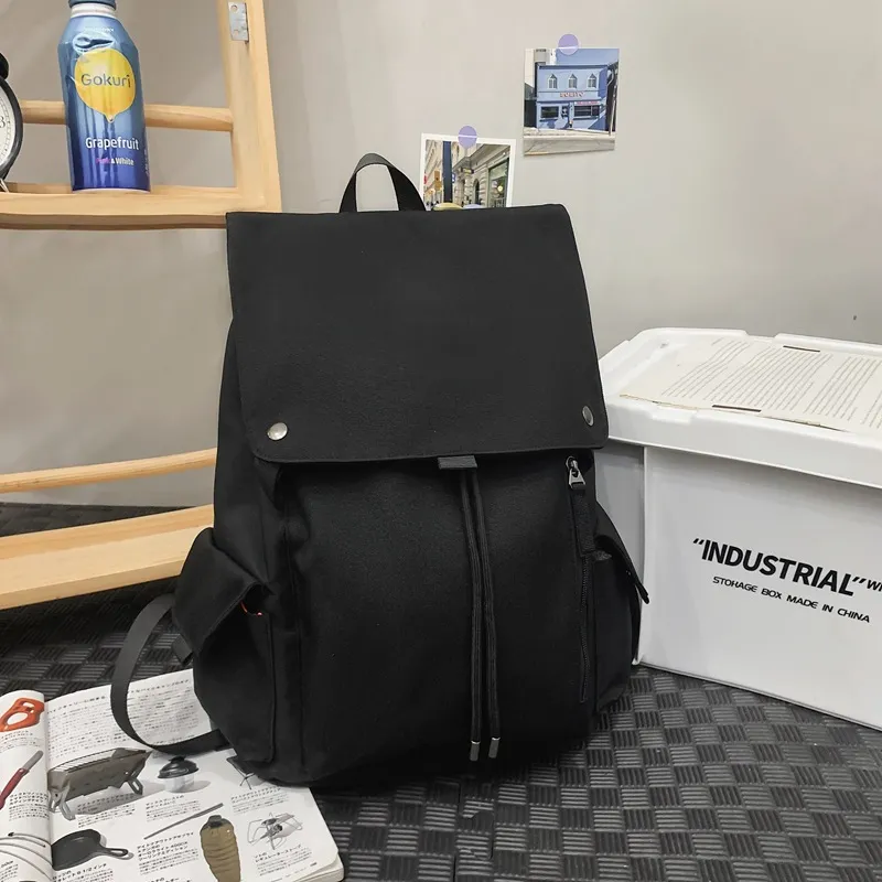 Mochila Preta Oxford Unissex Notebook Grande Capacidade Casual Viagem Multifuncional