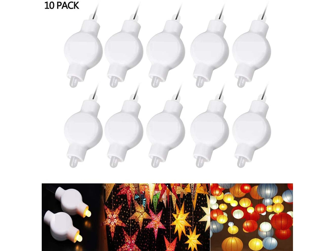 Conjunto de 10 Mini Lanternas Suspensas com Luzes Led para Lanternas de Papel e Balões CHABERLU
