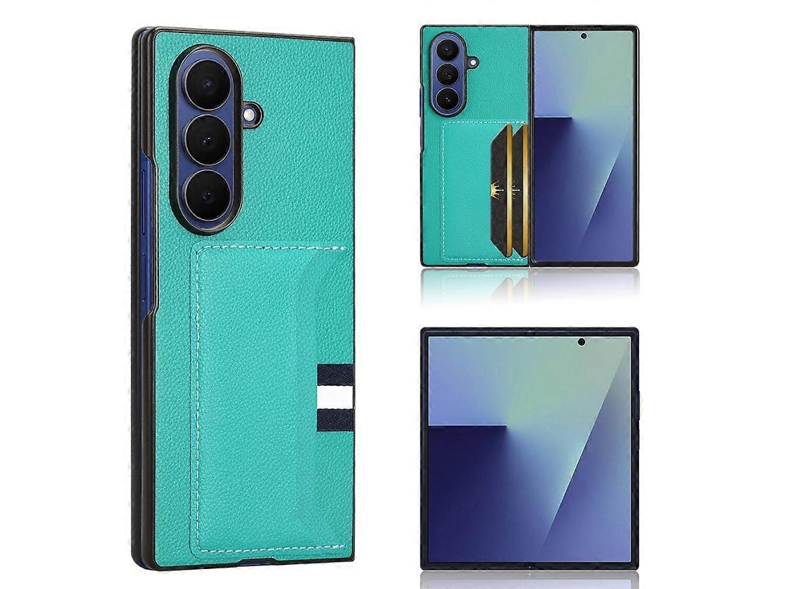 Capa Traseira Para Celular Com Compartimentos Para Cartões E Textura De Lichia