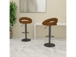 Vidaxl Bancos De Bar 2 Pcs Veludo Castanho