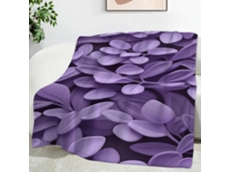 Manta Folha Roxa Planta 100x130 Cm Multifuncional Macia de Flanela Aconchegante para Cama Escritório Cochilo F