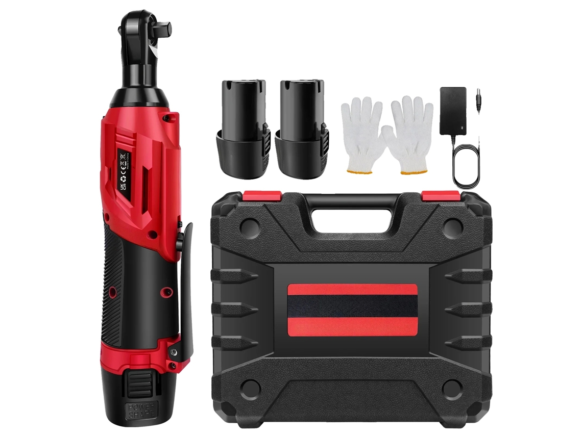 Chave De Impacto Elétrica Sem Fio, 12v Torque, 7 Soquetes, Vermelho Oem