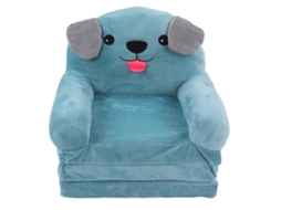 Sofá Infantil Cute Cartoon Plegável com Cachorro Azul, 3 Camadas, Versátil