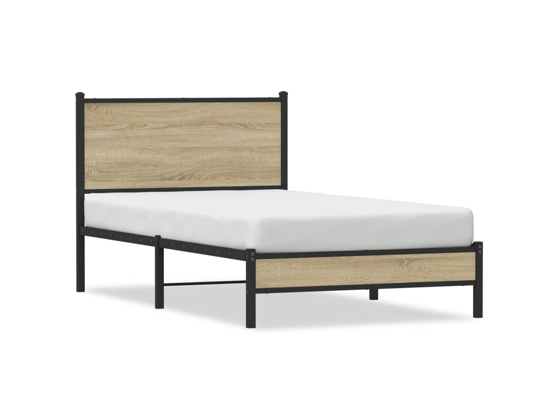 Bed Frame, Bed Frames Vidaxl Marrom Aço (100 X 190 Cm)