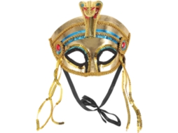 Máscara De Halloween Estilo Egípcio Ciieeo Em Tecido Dourado Com Tiara De Cobra Para Carnaval.