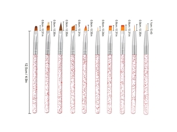 10pcs/set Pincéis De Arte De Unha Para Pintura Desenho Uv Gel Acrílico Ferramentas De Manicure