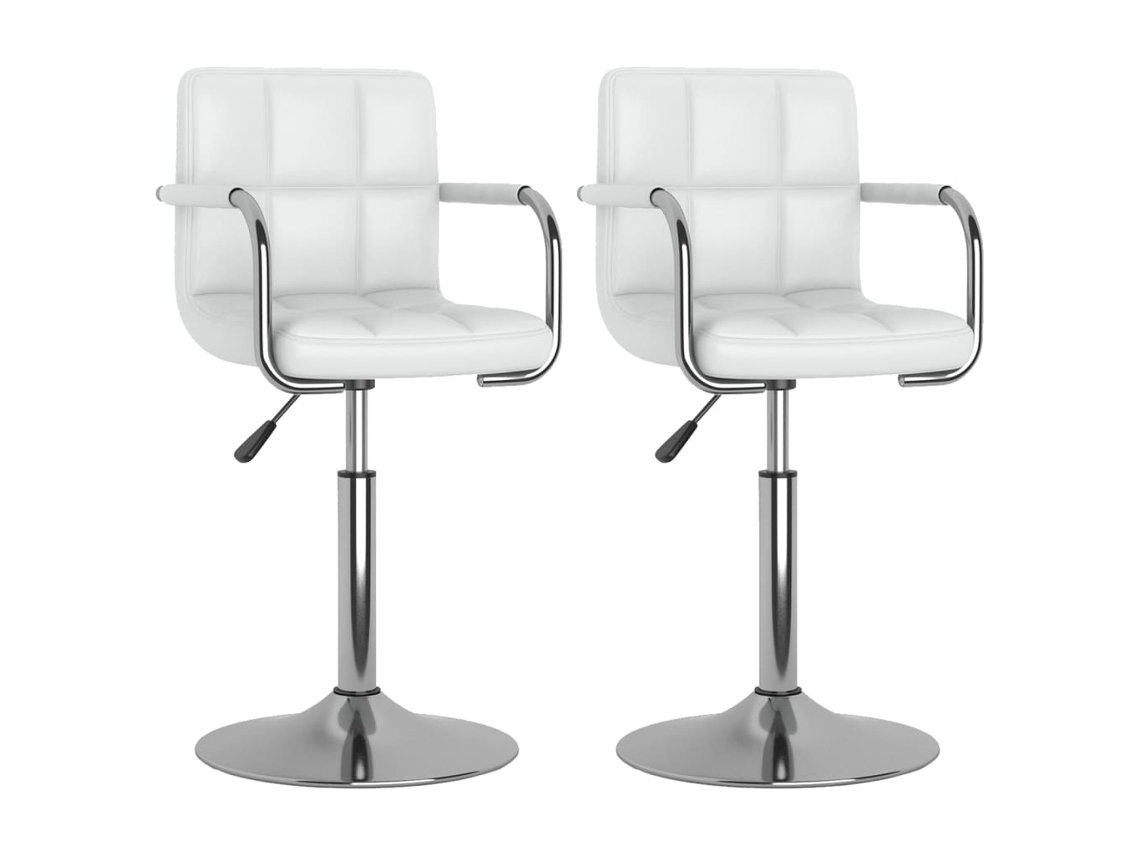 Cadeiras giratórias de jantar 2 pcs MAISON EXCLUSIVE em couro artificial branco