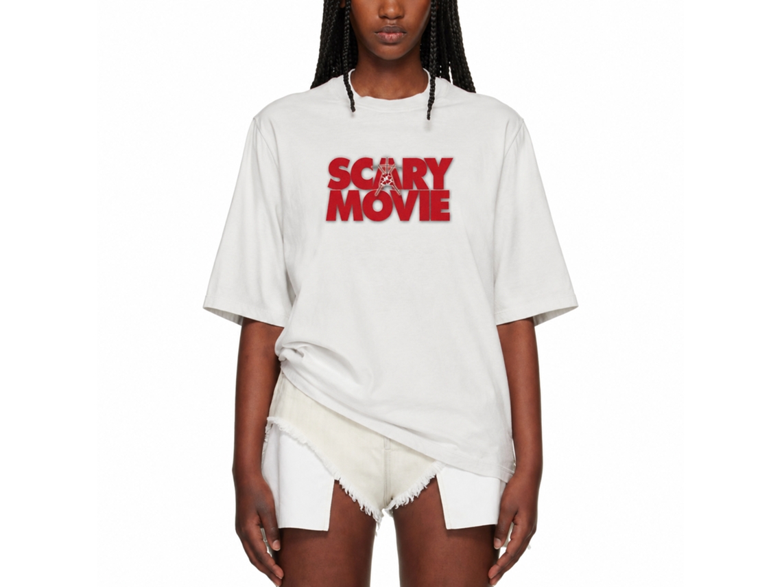 Rockinstone Scary Movie Logo White T-shirt Size:s