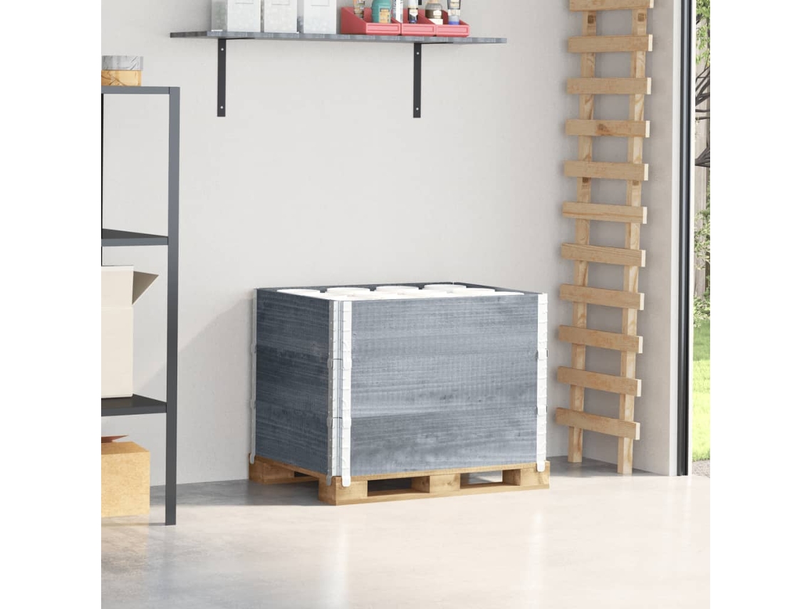 Vidaxl Colares P/ Paletes 3 Pcs 80x60 Cm Madeira De Pinho Maciça Cinza