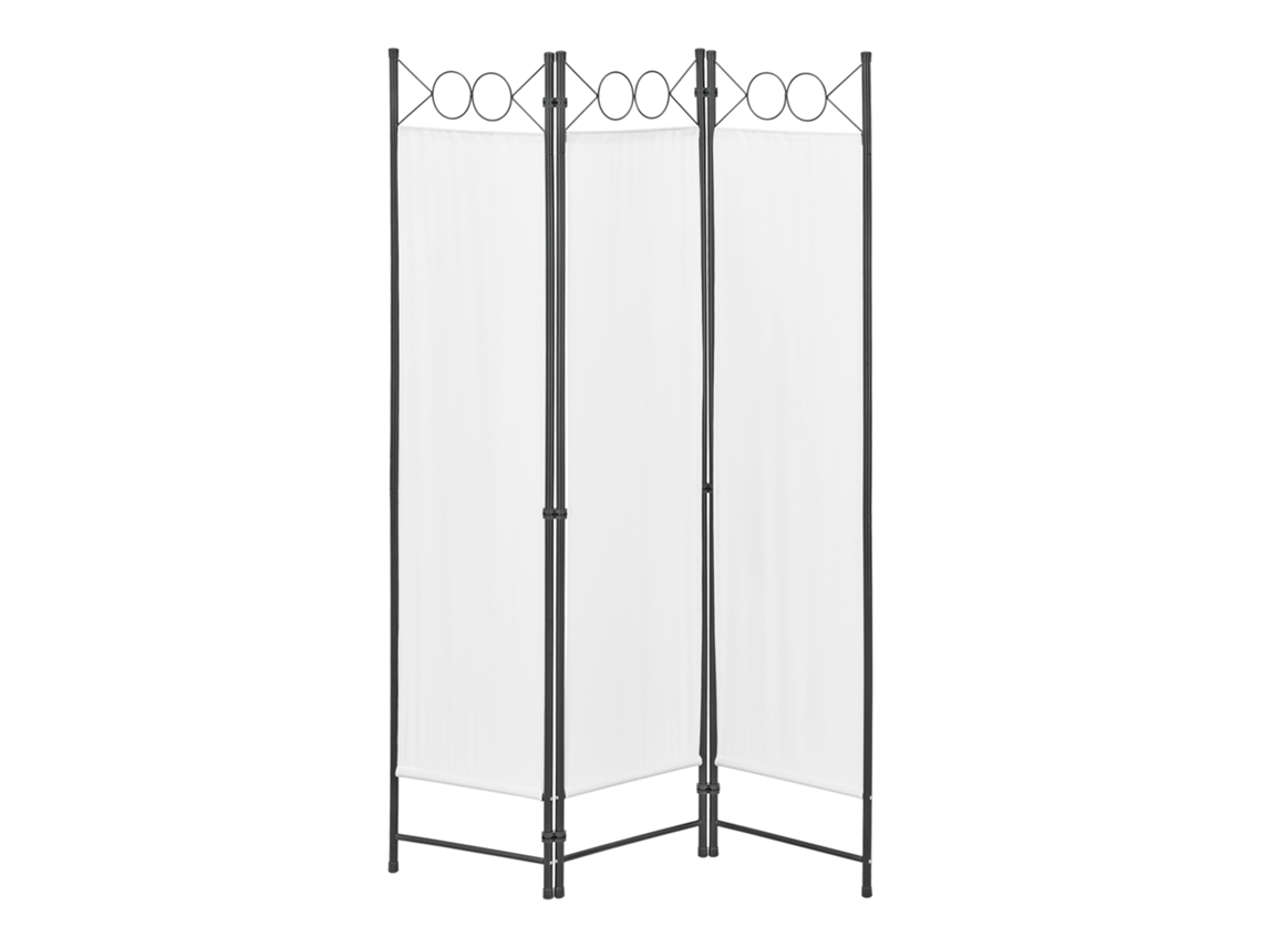 Biombo Dobrável Saragossa de 3 Painéis 171 X 120 Cm Branco [EN.CASA]