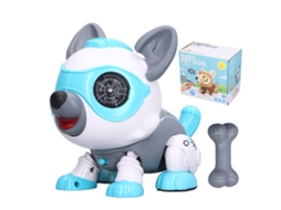 Cão Robô Controle Remoto Sensor Toque Comando De Voz Brinquedo Para Crianças Azul