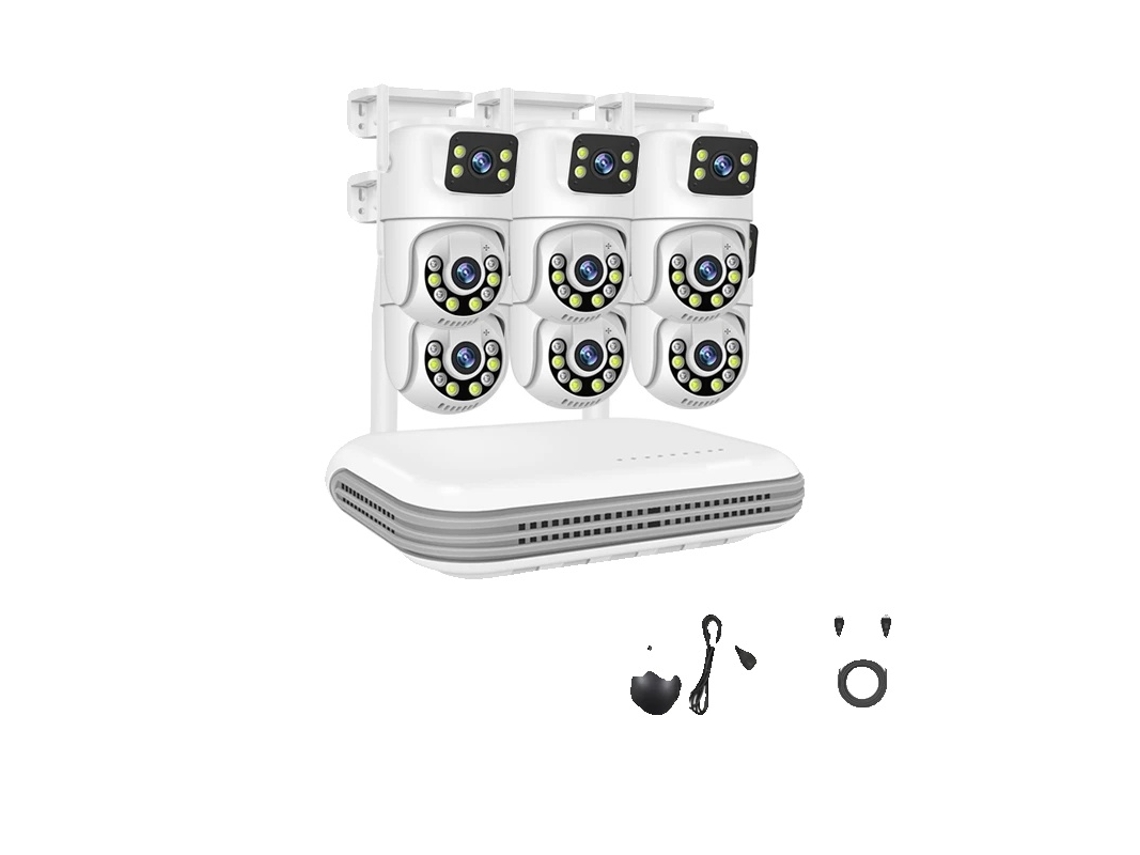 Sistema Cctv Sem Fio, Nvr 8ch, 4 Câmeras De Lente Dupla De 6mp, 8ch Nvr X 4 Cam, 8ch Nvr X 6 Câmera, Nenhum