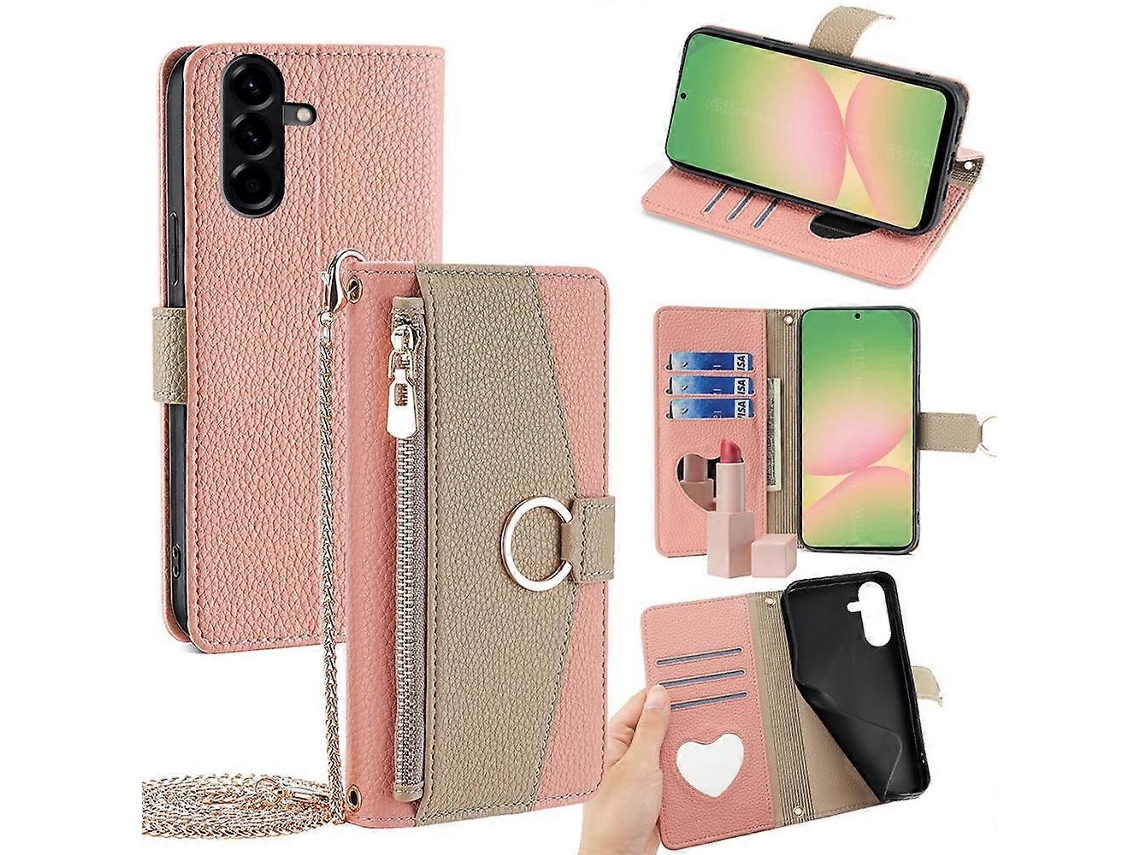 Capa De Celular Transversal De Couro Com Textura De Lichia