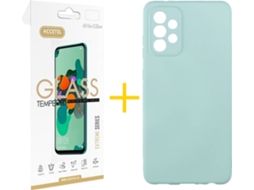 Capa e Película de Vidro Samsung A72 5G ACCETEL Silicone Líquido Verde