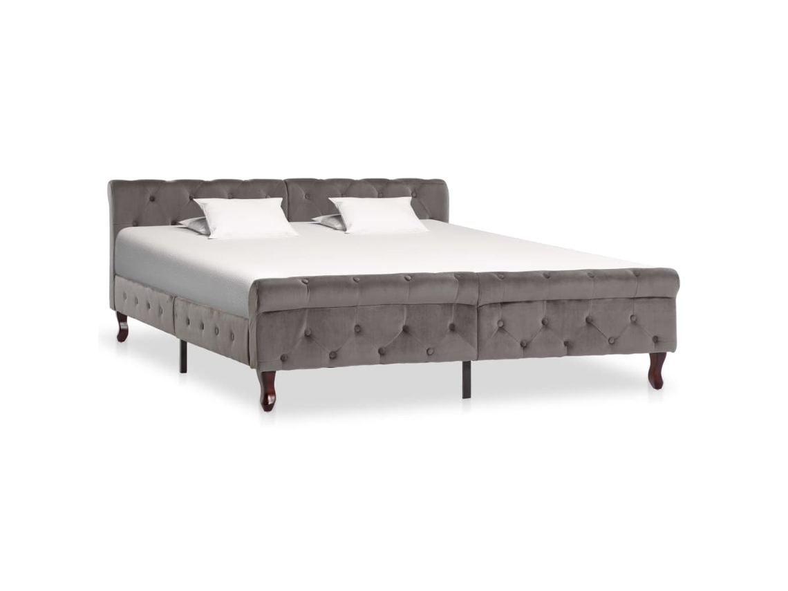 Bed Frame, Bed Frames Vidaxl Cinzeto Veludo (160 X 200 Cm)
