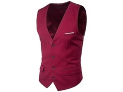 2026 chaleco Empresarial de Talla Grande para Hombre de Color Sólido de Punto Simple Primavera Otoño Poliéster
