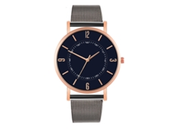 Reloj De Moda Para Parejas Con Correa De Malla Dial Redondo Cuarzo (8)