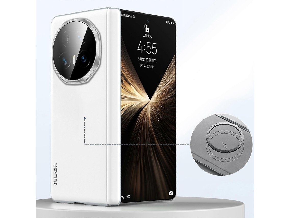 Capa De Celular Sulada Em Couro Líquido Com Toque Aveludado E Resistente A Impactos Para Honor Magic V Flip.