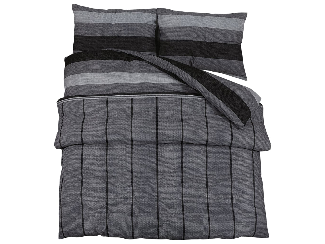 Duvet Cover Set, Duvet Cover Sets Vidaxl Cinzeto Algodão (225 X 220 Cm + 50 X 75 Cm)