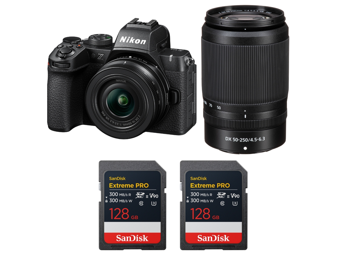 Z50 Ii + 16 50mm + 50 250mm + 2 Sandisk 128gb Extreme Pro Uhs ii Sdxc + Ebook “20 Dicas para Fotos Que Impressionam” NIKON