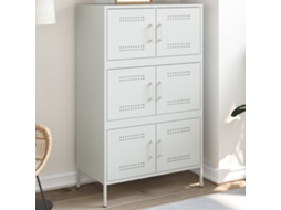 Vidaxl Aparador Alto 68x39x113 Cm Aço Branco