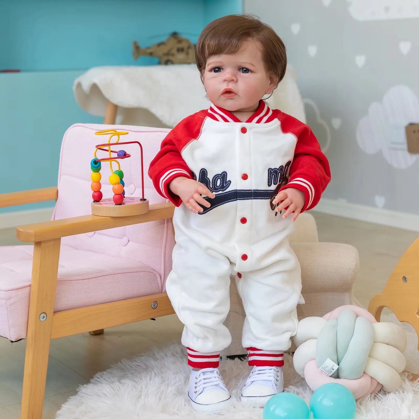 (branca) Boneca Pintada De 66 Cm (26 Polegadas), Tamanho Extra Grande E Realista De Bebê, Boneca De Arte Com Pele Em 3d.